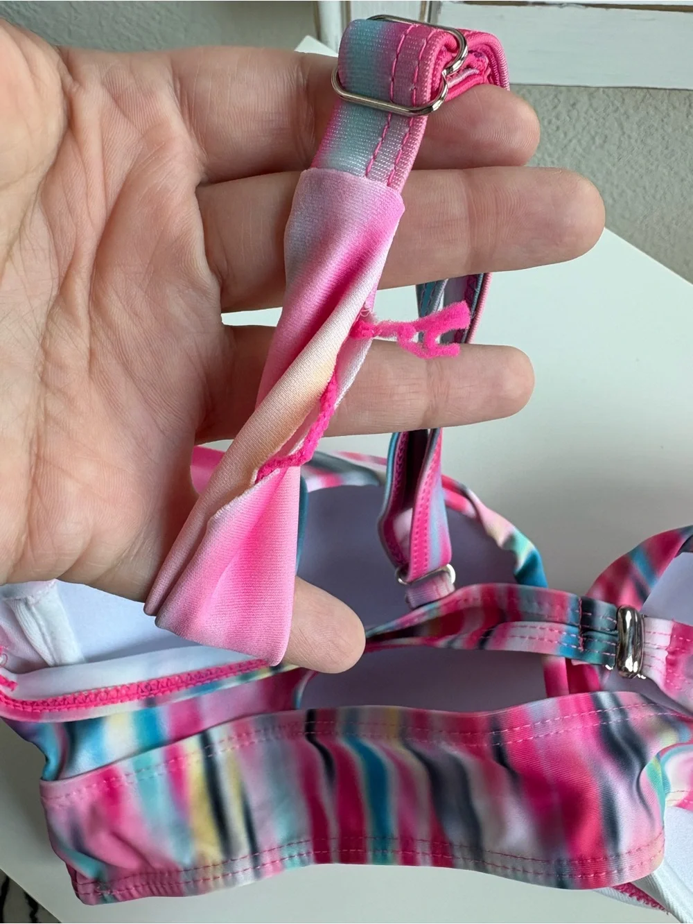Pink Multi-Color Stripe Swim Bikini